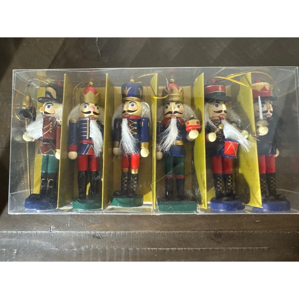 Lucerne North America Wooden Nutcracker Ornaments Set of 6 Christmas Decor 5in